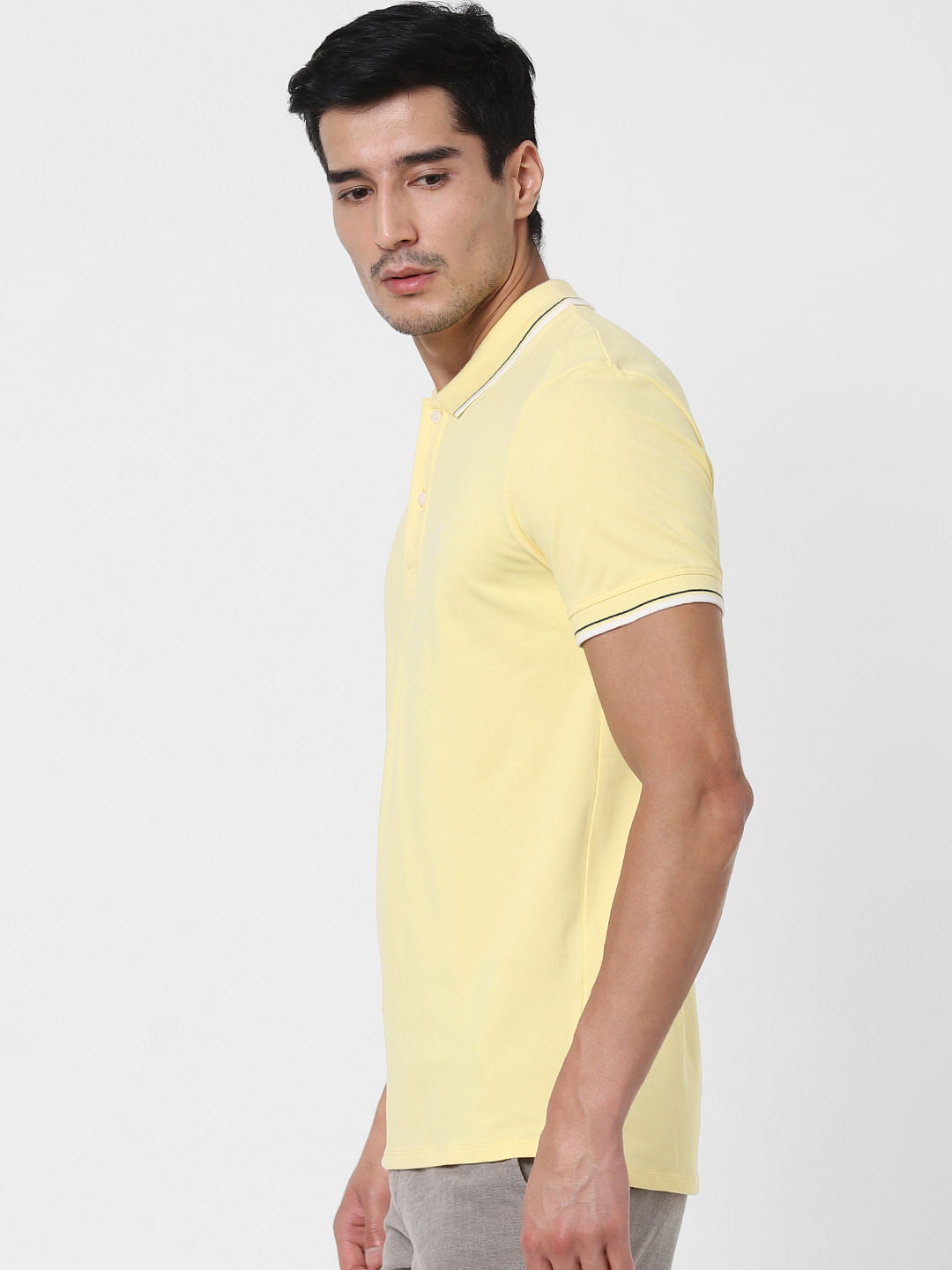Yellow Polo Neck T-Shirt