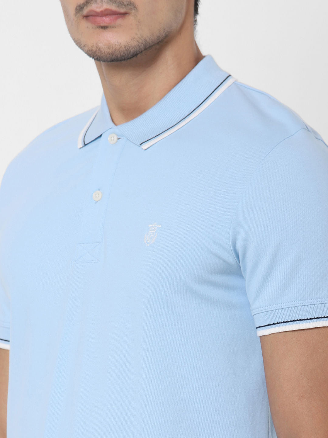 Blue Polo Neck T-Shirt