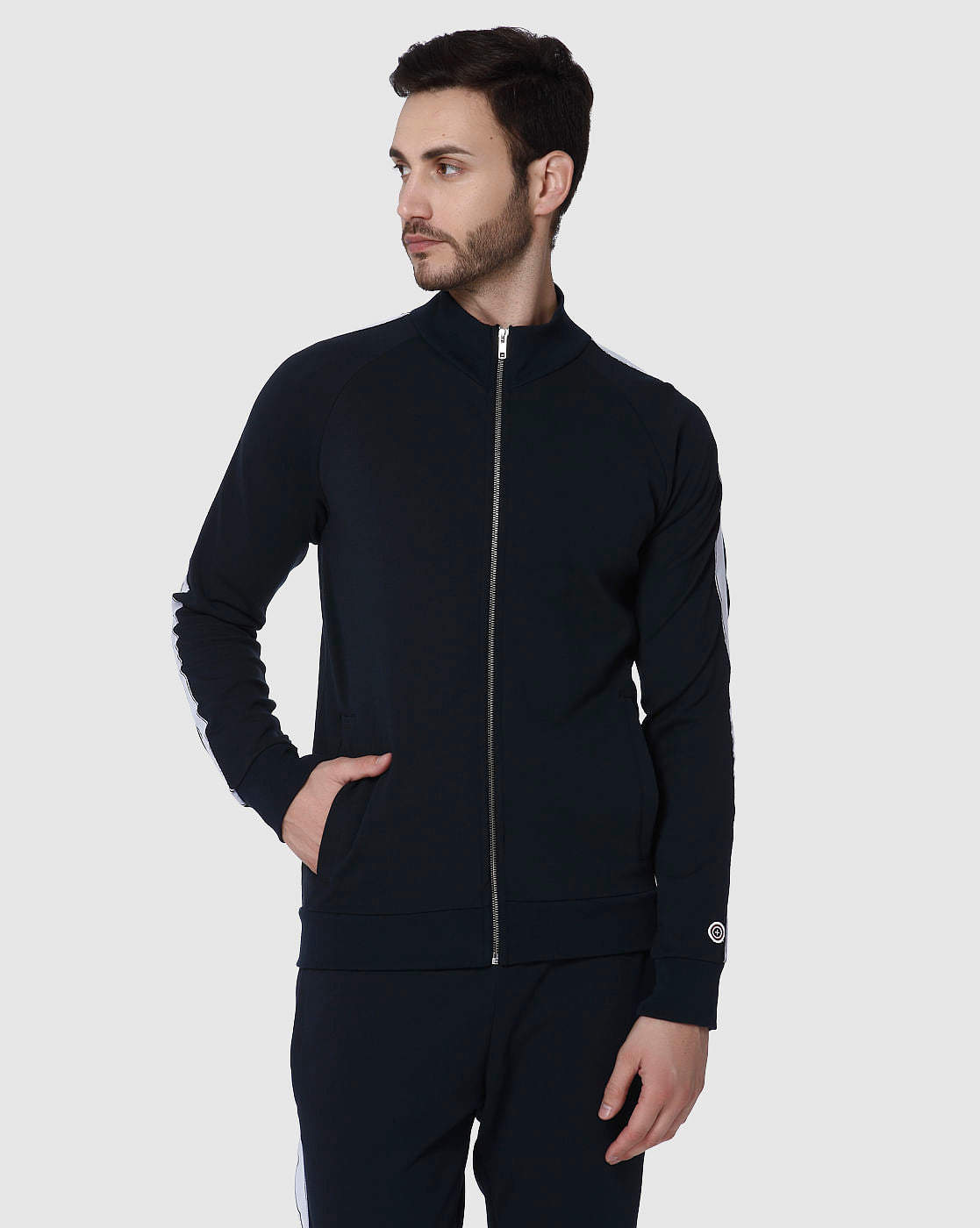 Navy Blue Tape Detail Jacket