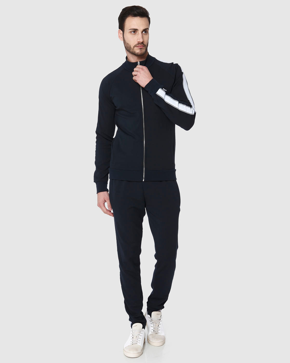 Navy Blue Tape Detail Jacket