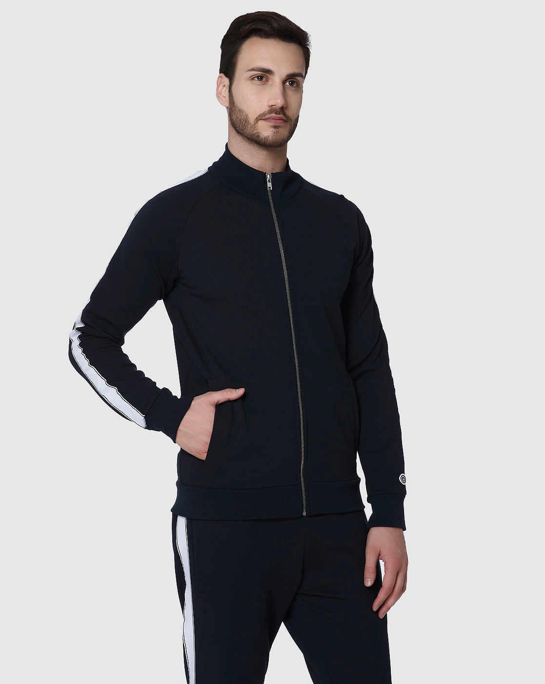 Navy Blue Tape Detail Jacket