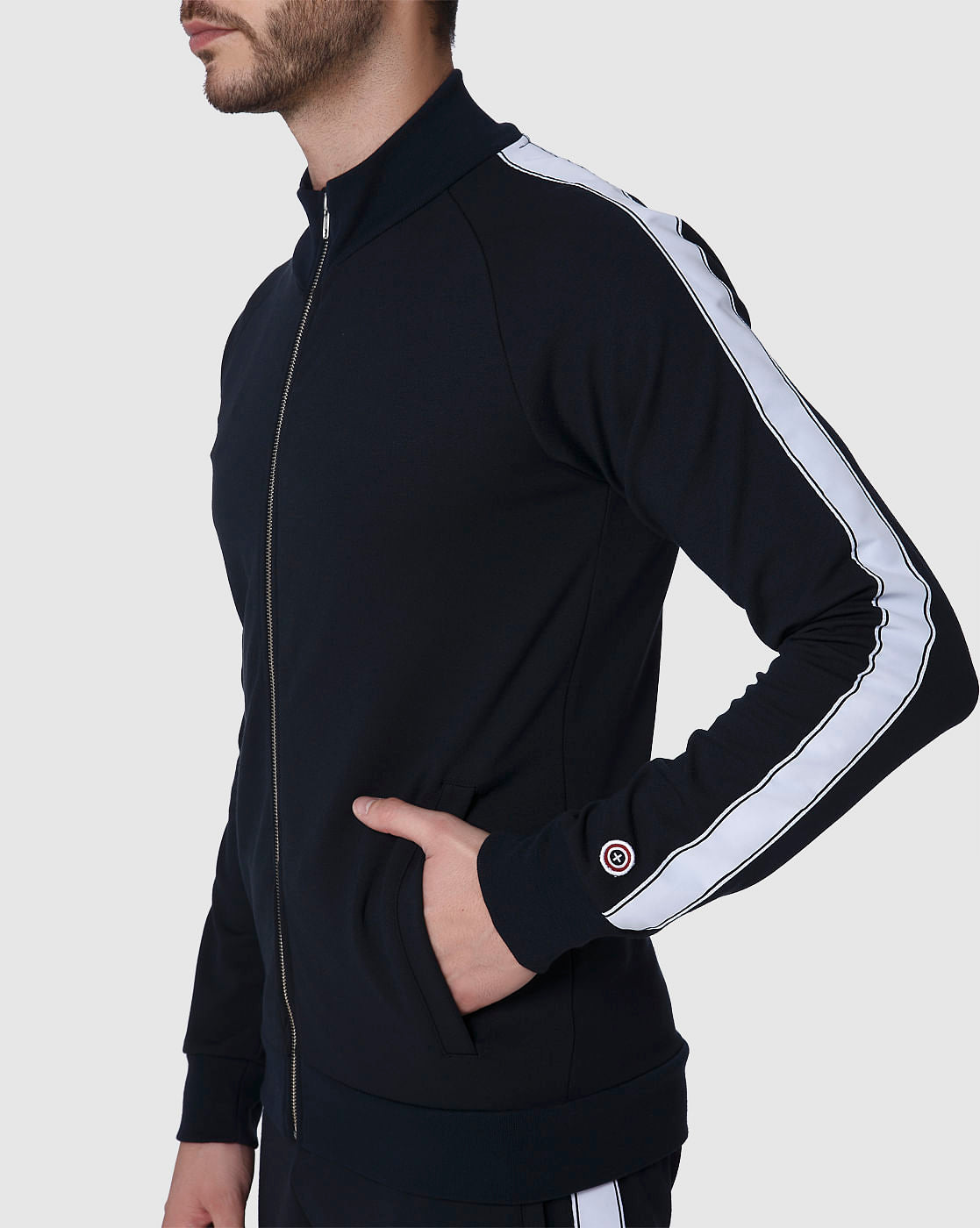 Navy Blue Tape Detail Jacket
