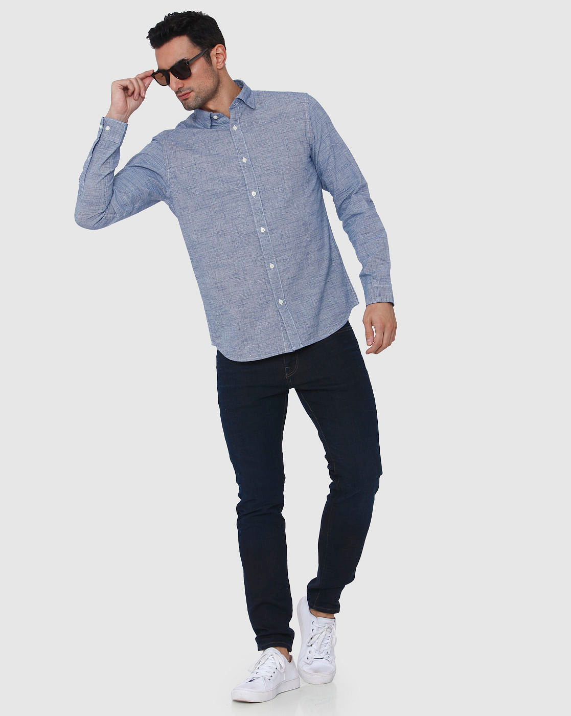 Blue Check Full Sleeves Shirt