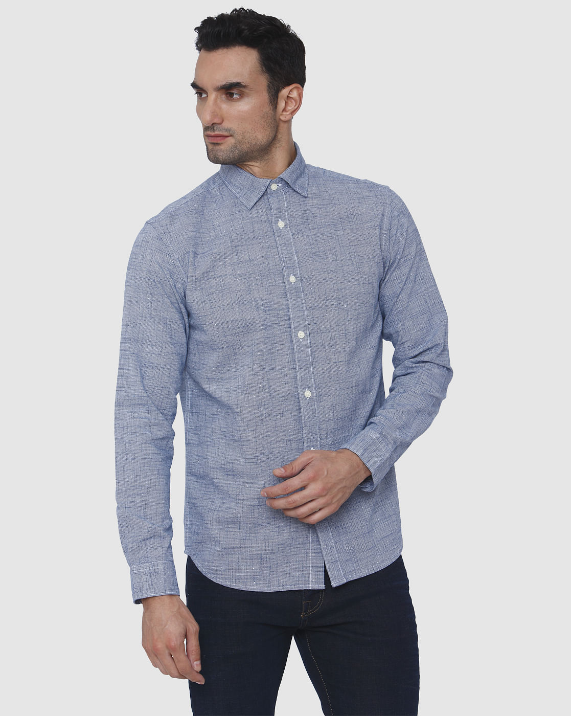 Blue Check Full Sleeves Shirt