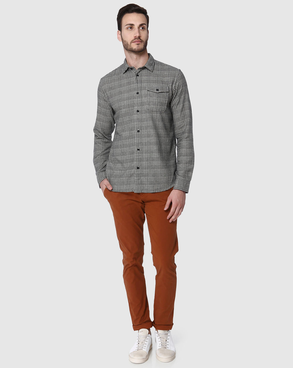 Black Check Full Sleeves Shirt