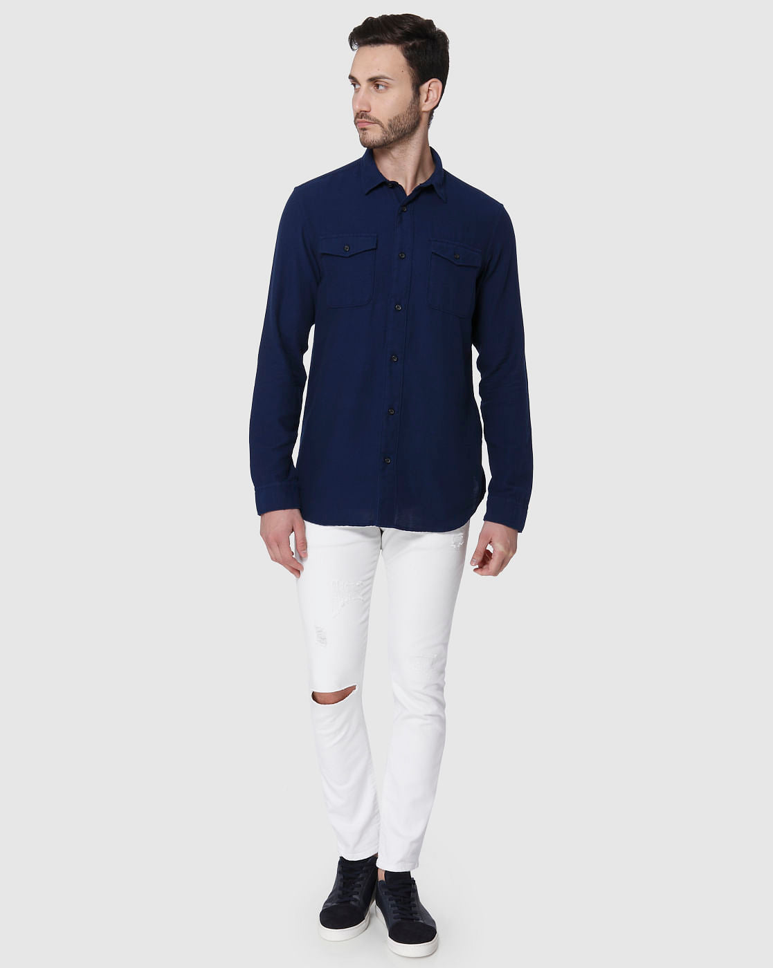 Blue Full Sleeves Shirt