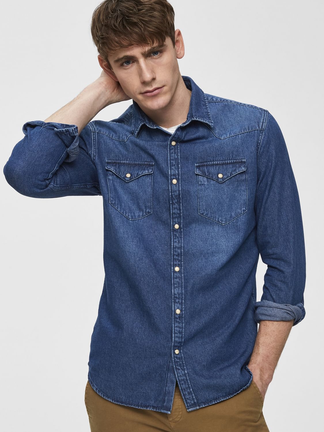 Blue Full Sleeves Denim Shirt