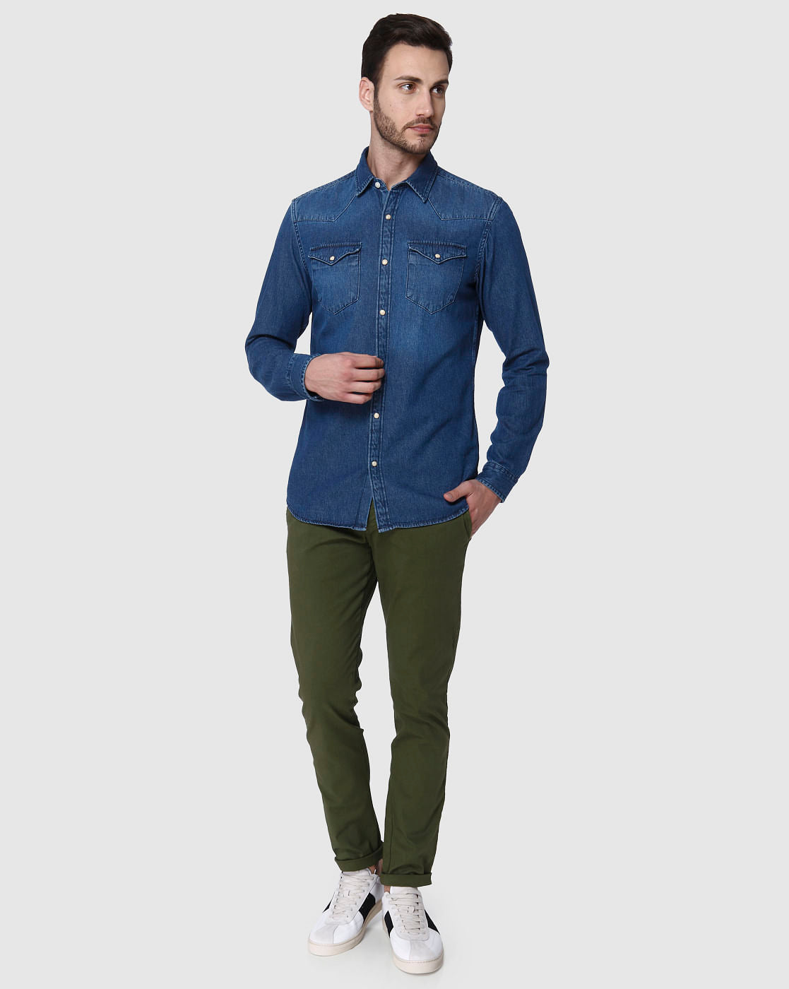 Blue Full Sleeves Denim Shirt
