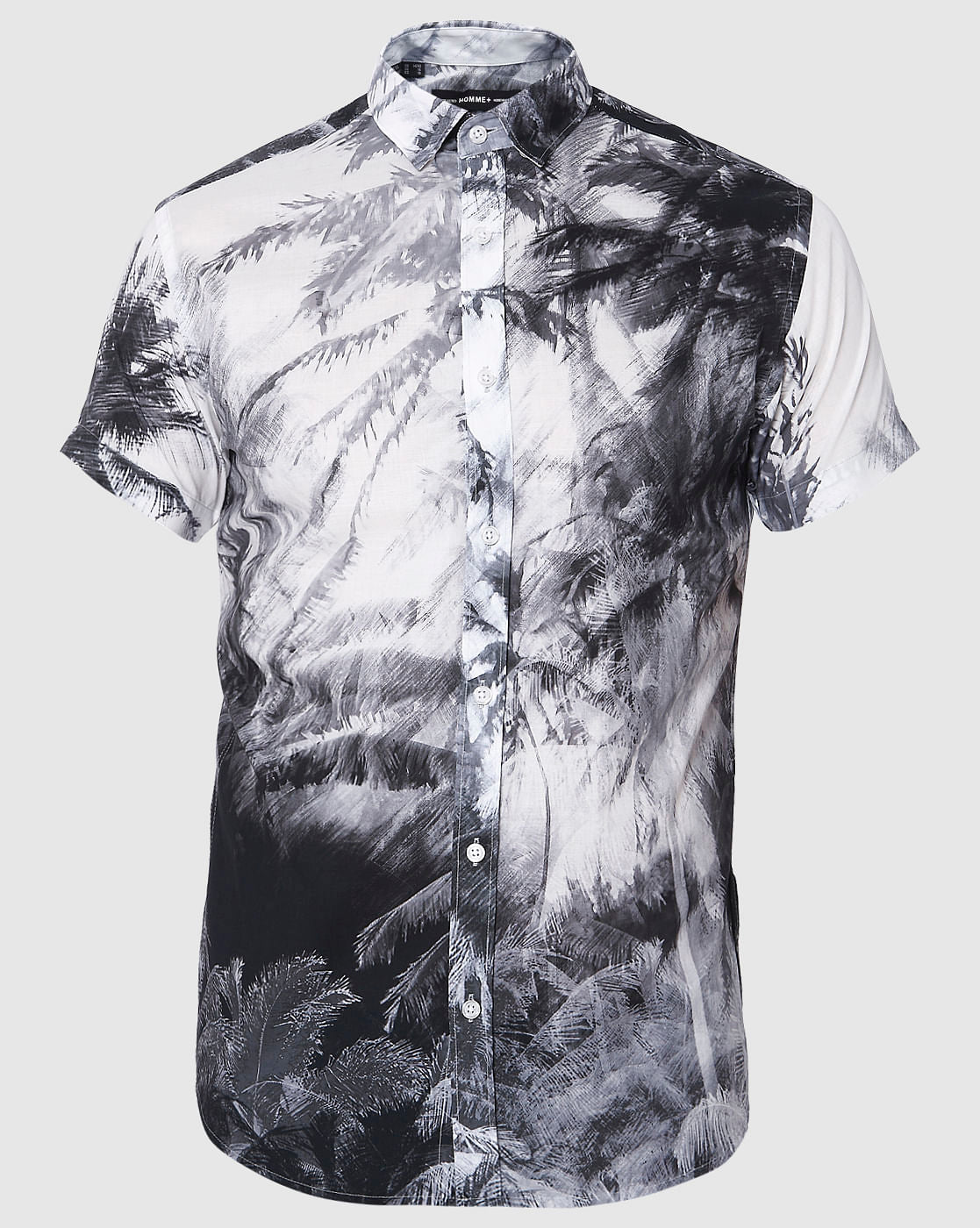 Black Printed Short Sleeves Shirt