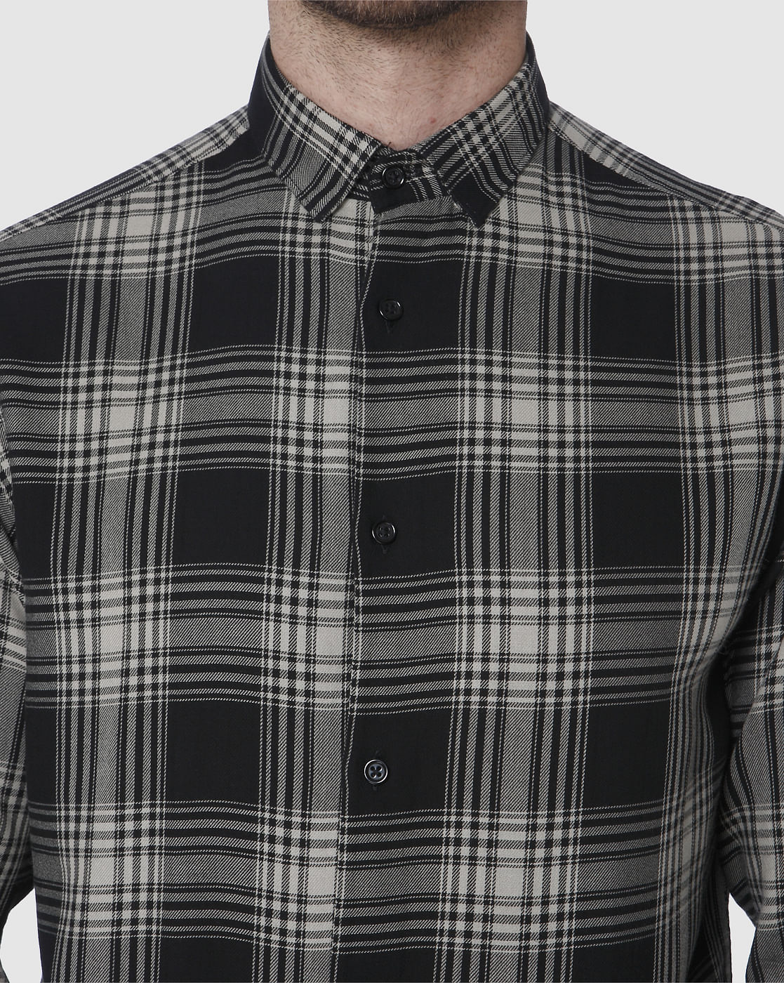 Black Check Full Sleeves Shirt