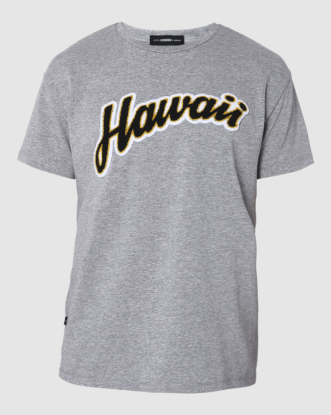 Grey Printed Crew Neck T-Shirt