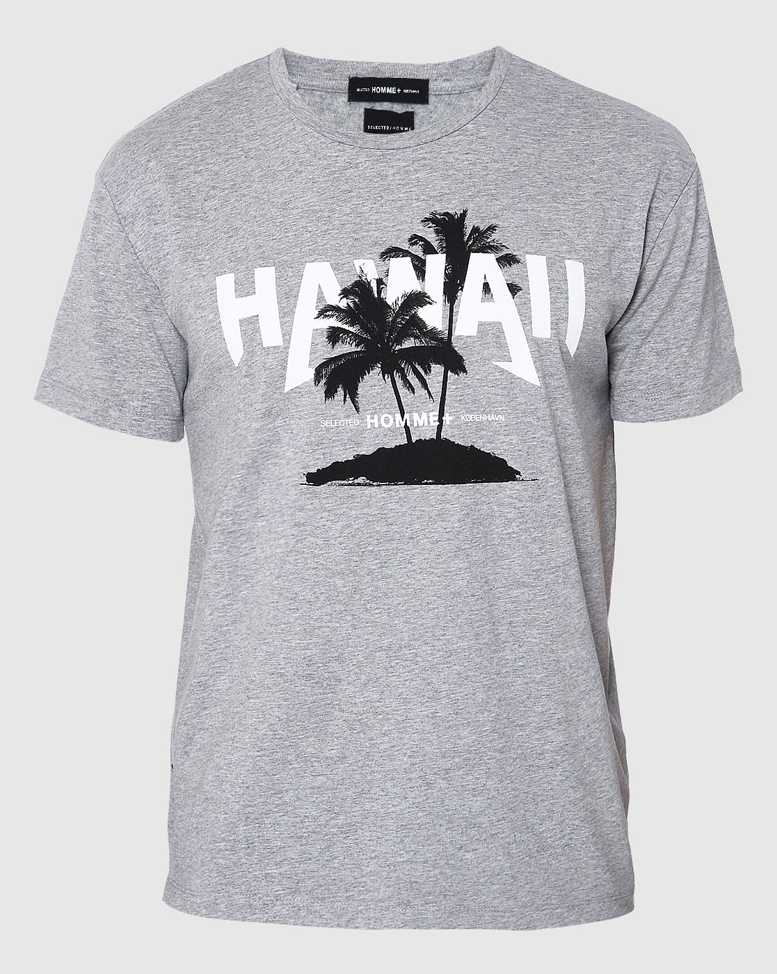 Grey Printed Crew Neck T-Shirt