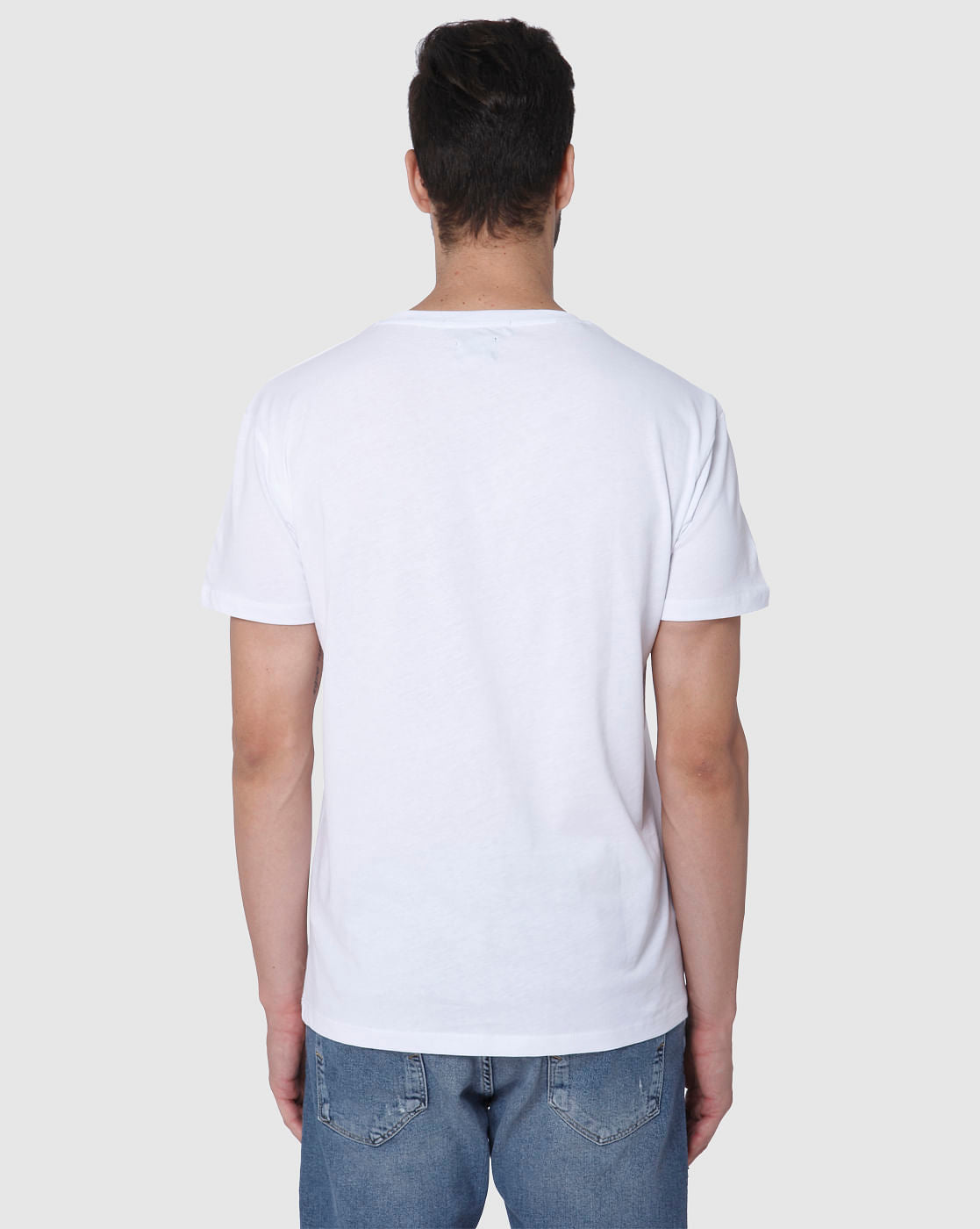 White Printed Crew Neck T-Shirt