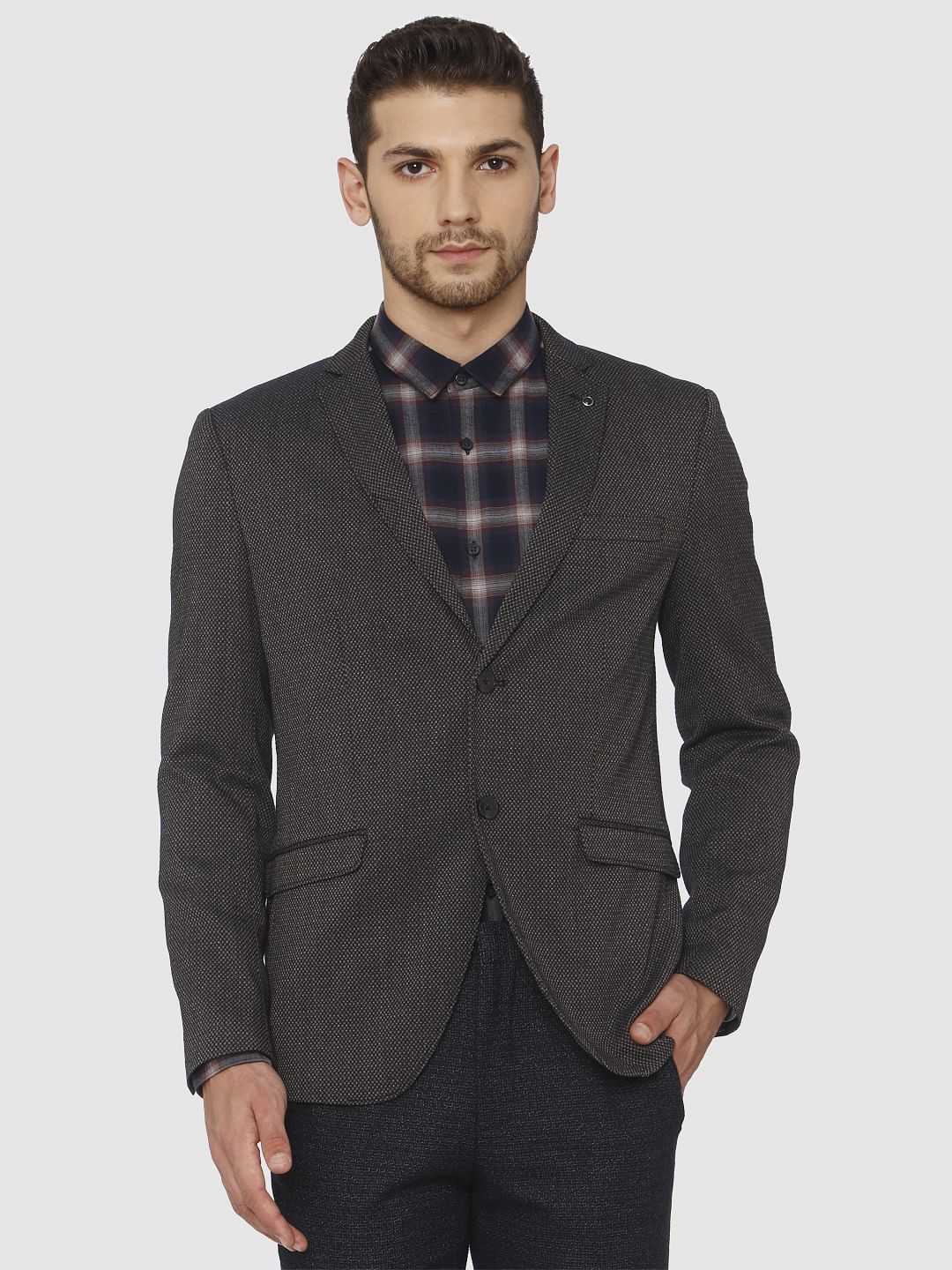 Dark Brown Double Button Blazer