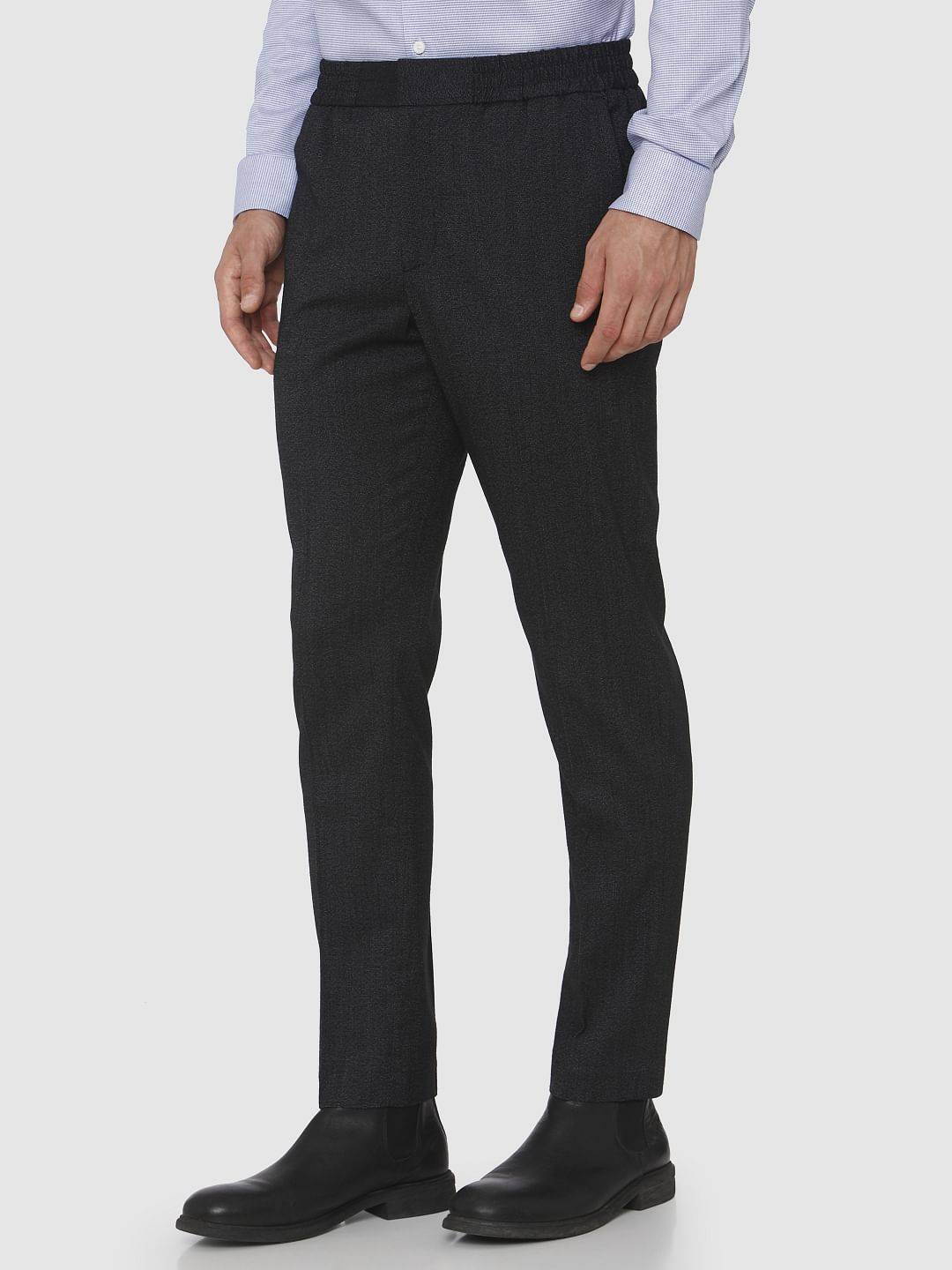 Black Tapered Fit Trousers