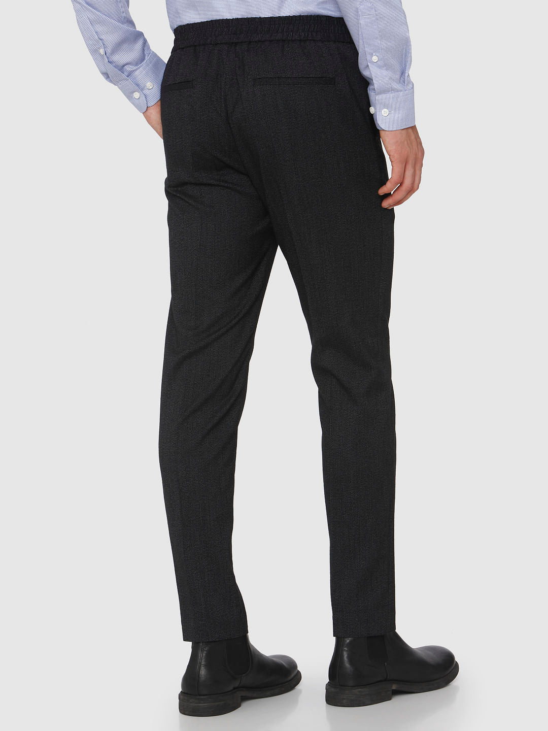 Black Tapered Fit Trousers