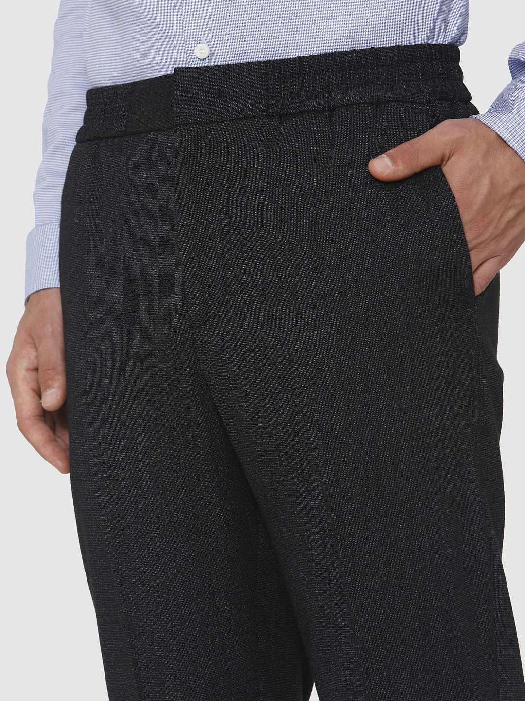 Black Tapered Fit Trousers