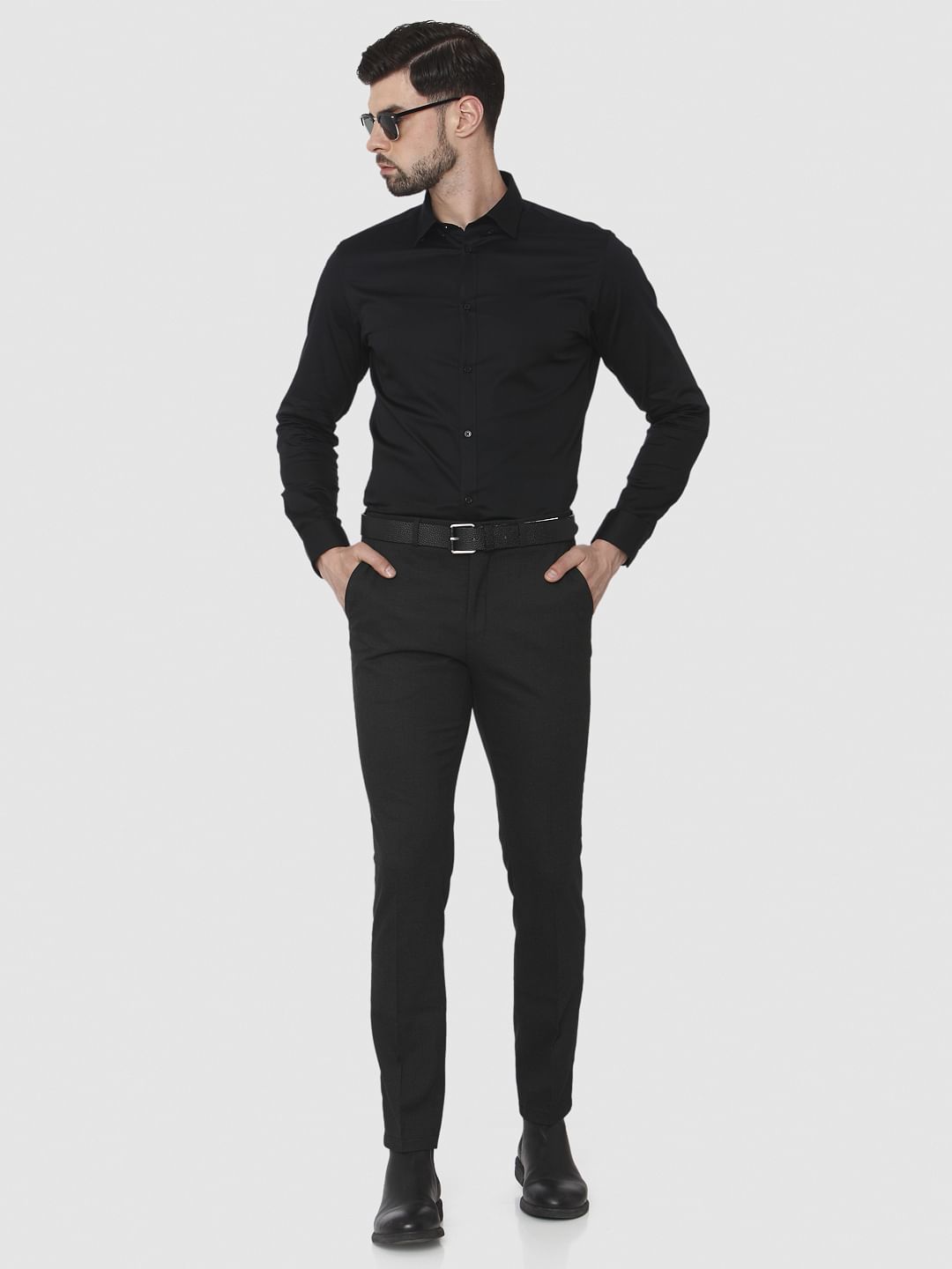 Black Slim Fit Formal Trousers