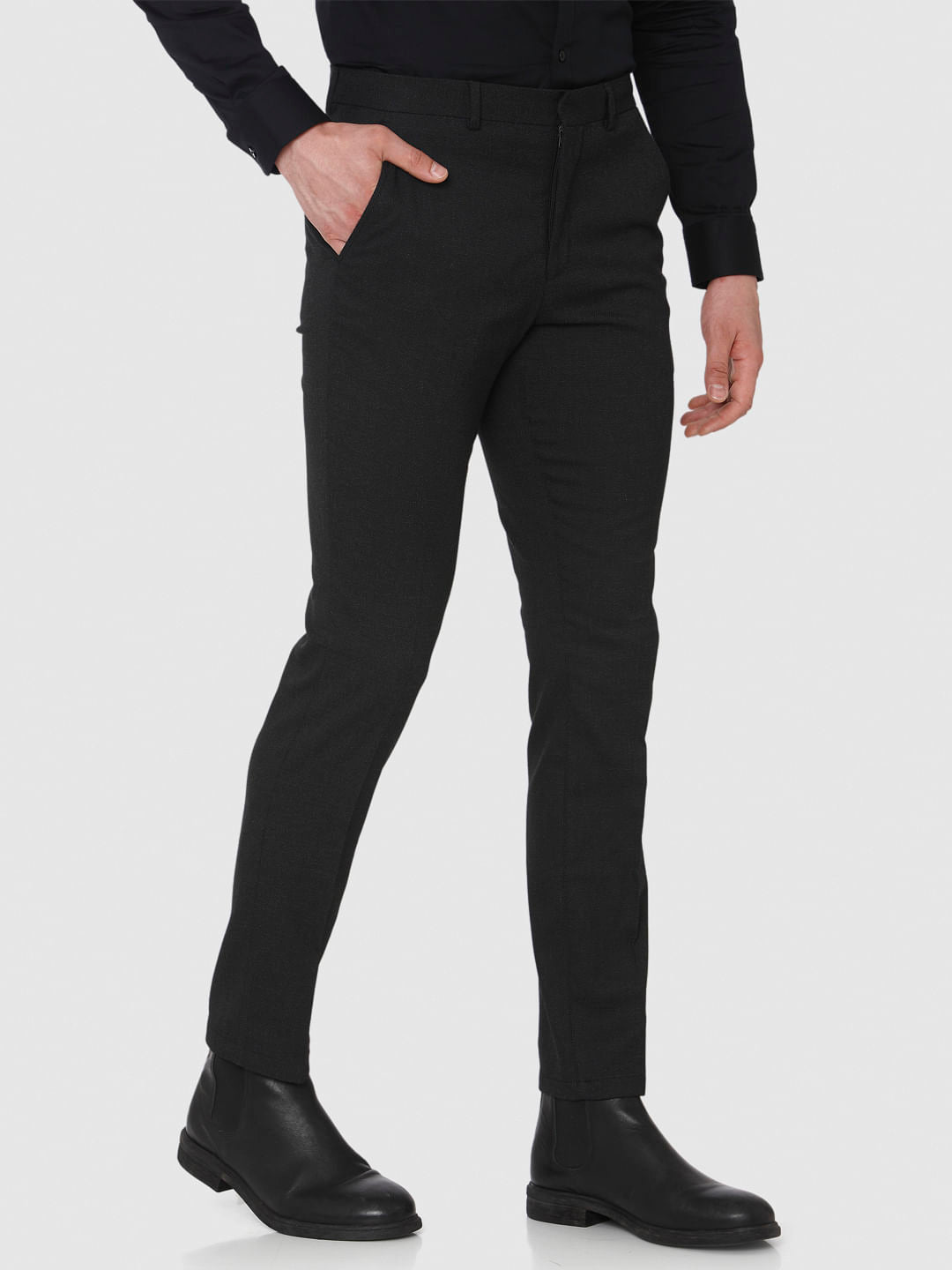 Black Slim Fit Formal Trousers