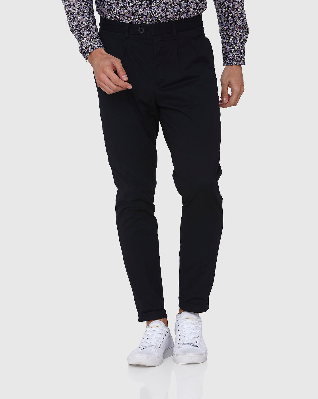 Black Tapered Fit Pants