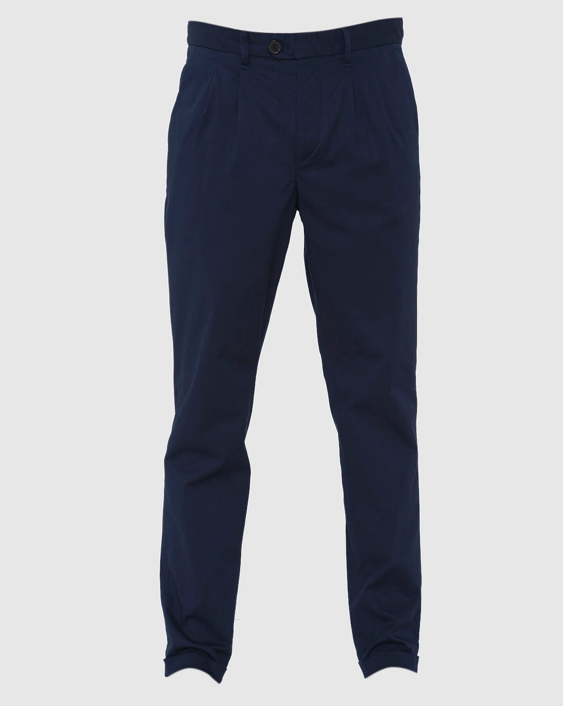 Navy Blue Tapered Fit Pants