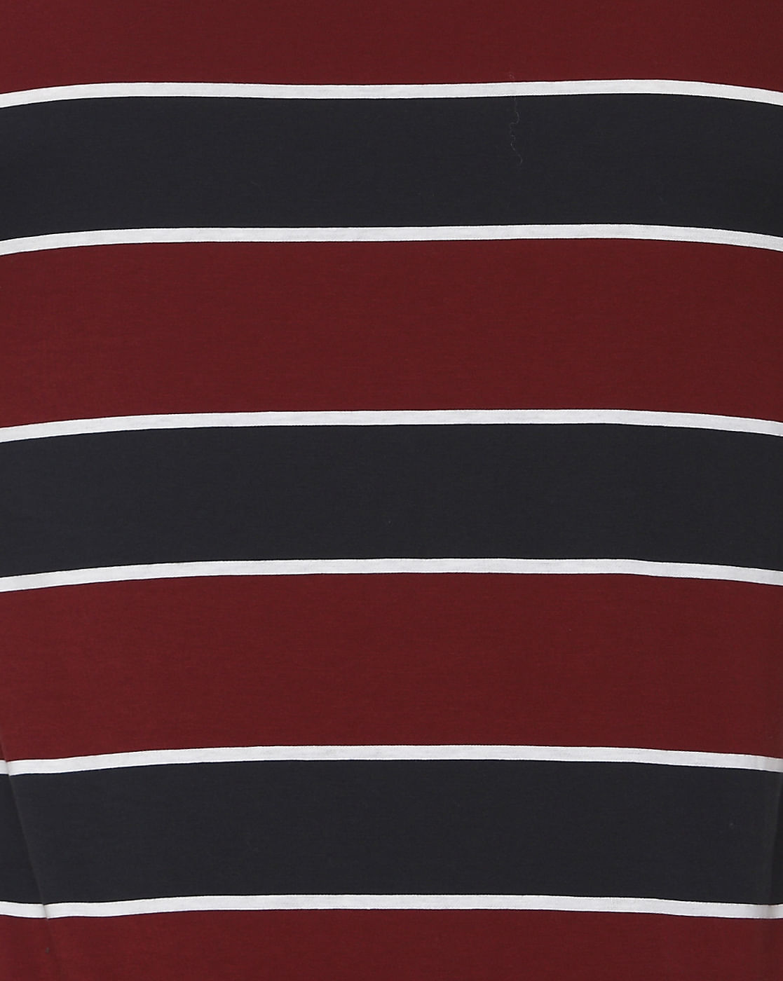 Burgundy Striped Crew Neck T-Shirt