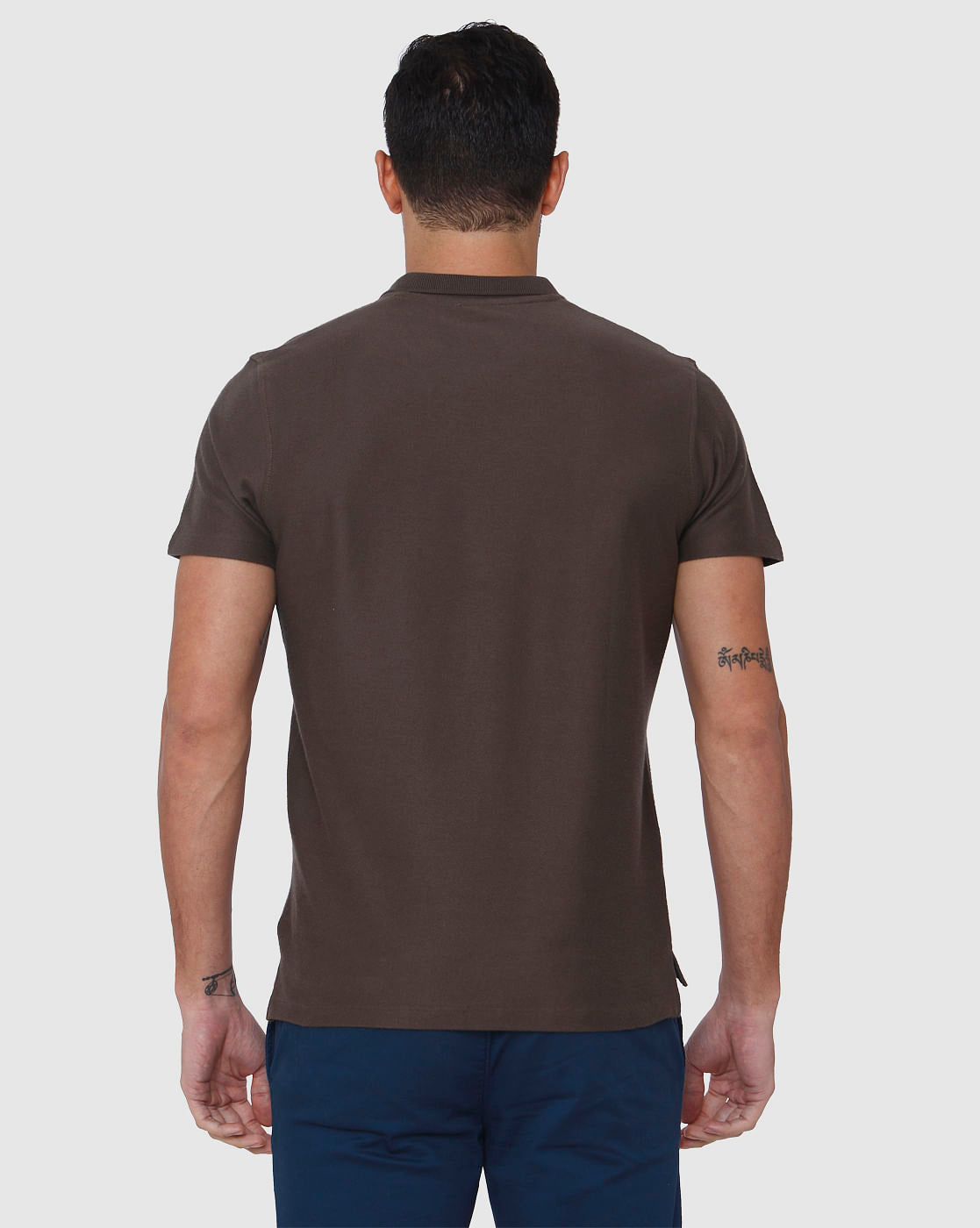 Brown Polo Neck T-Shirt