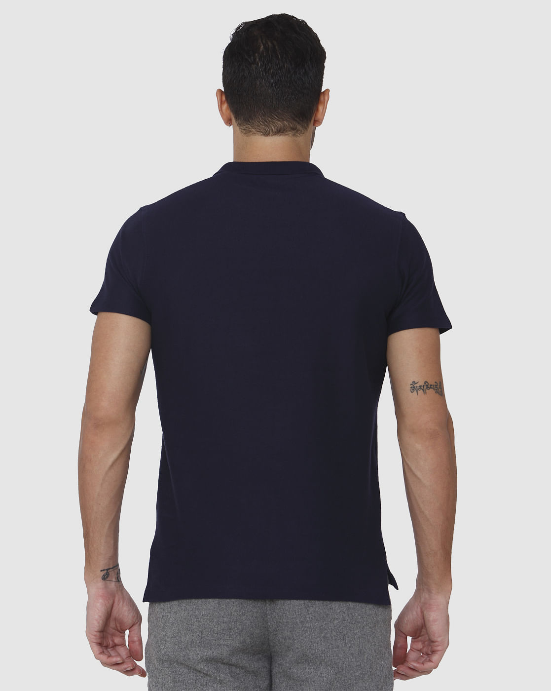 Blue Polo Neck T-Shirt
