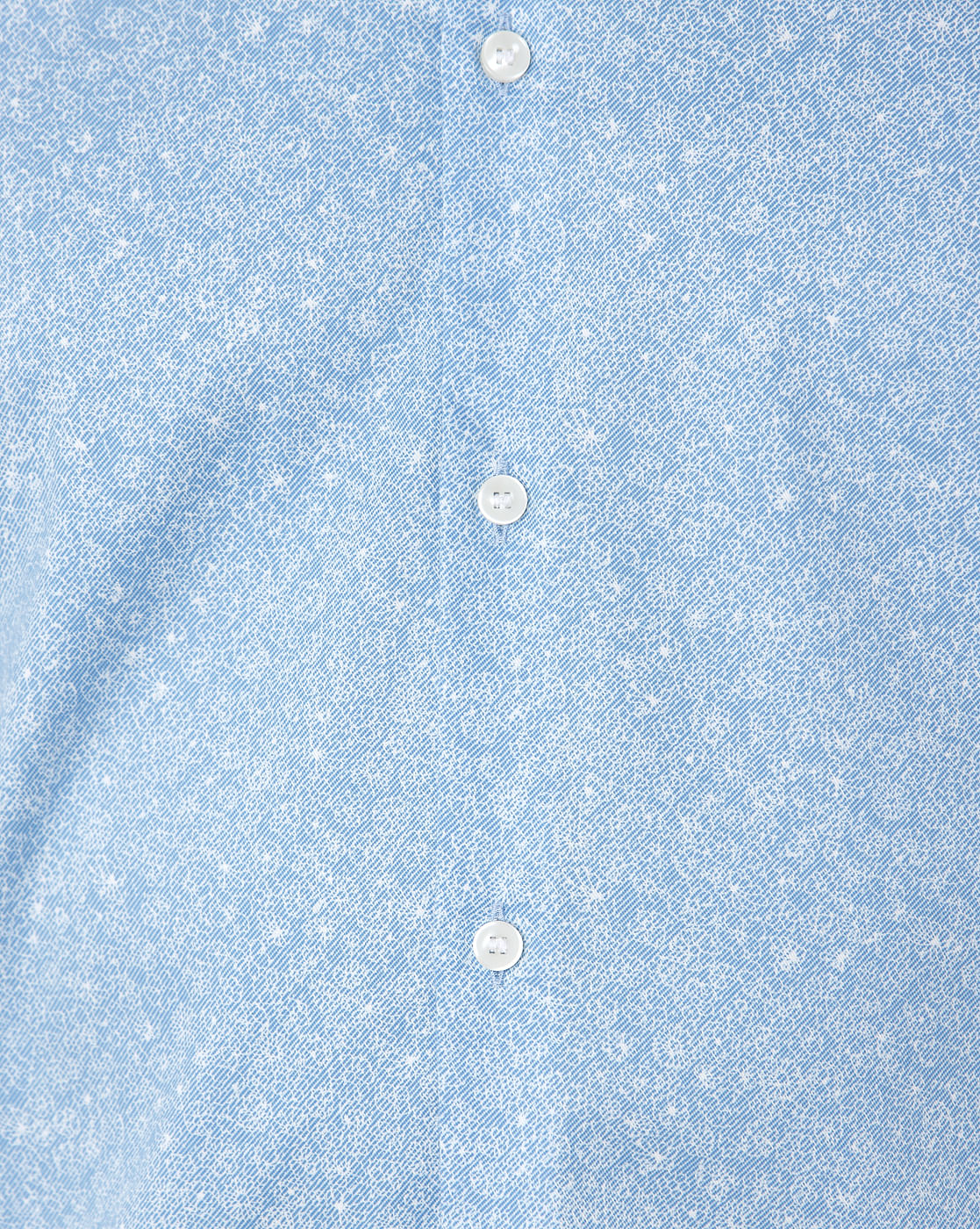 Blue Floral Print Full Sleeves Shirt