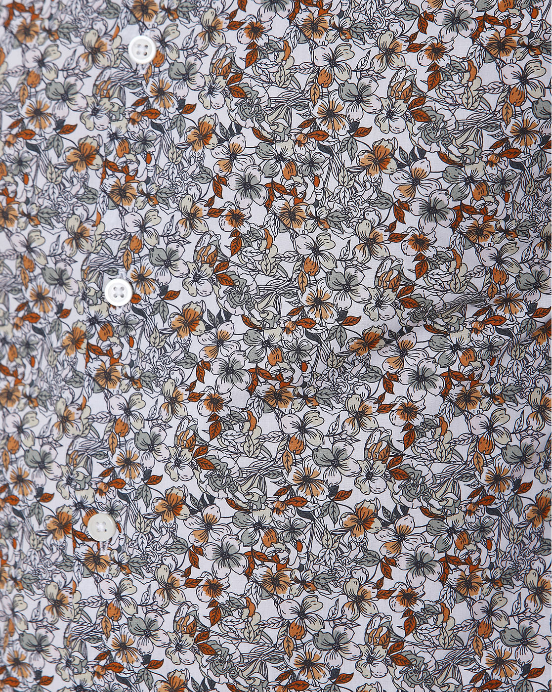 White Floral Print Full Sleeves Shirt