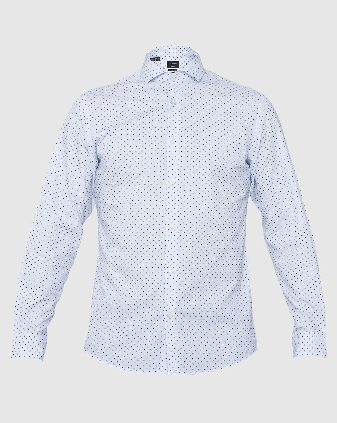 Blue Printed Full Sleeves Shirt