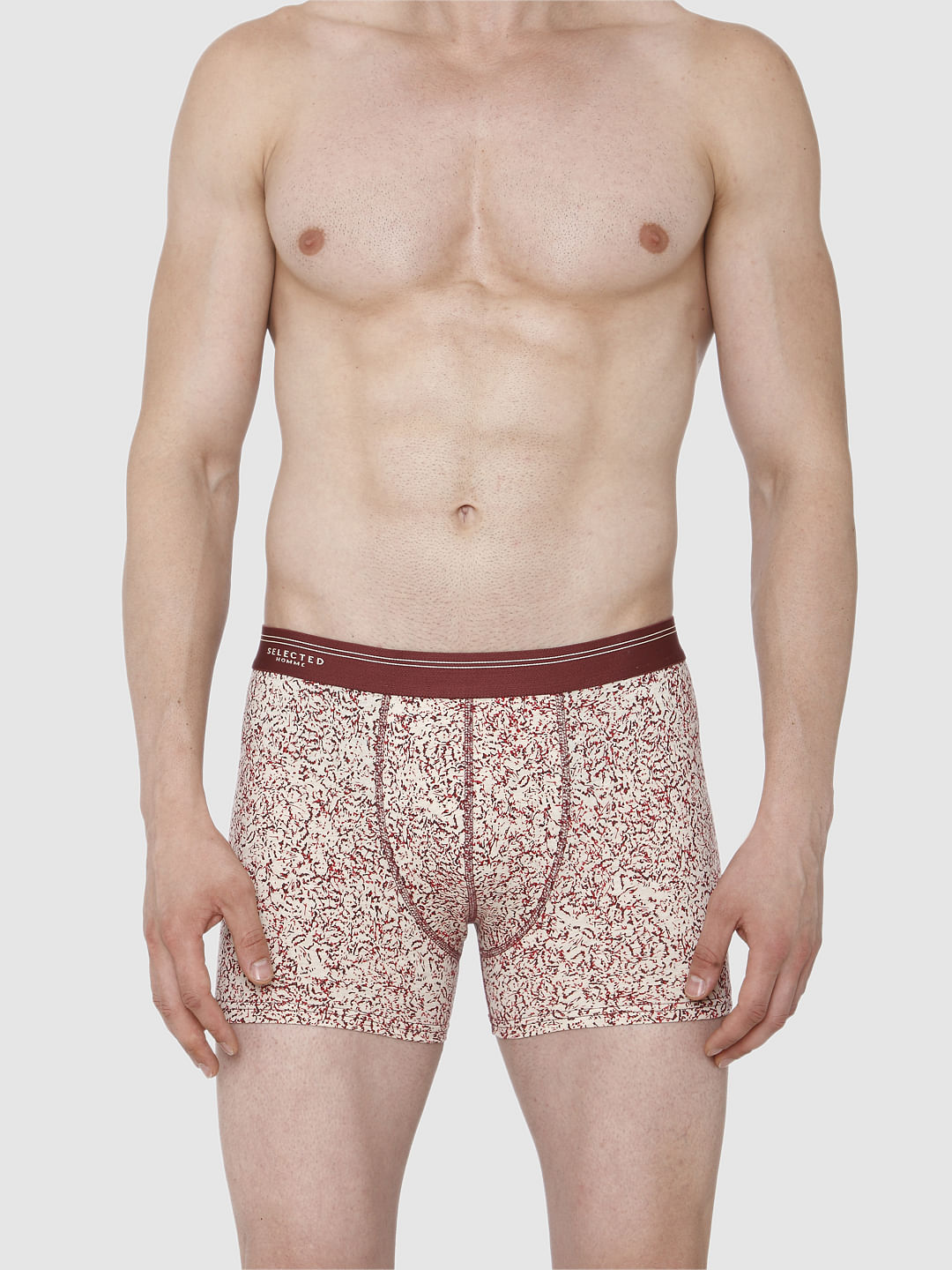 Red Printed Trunks