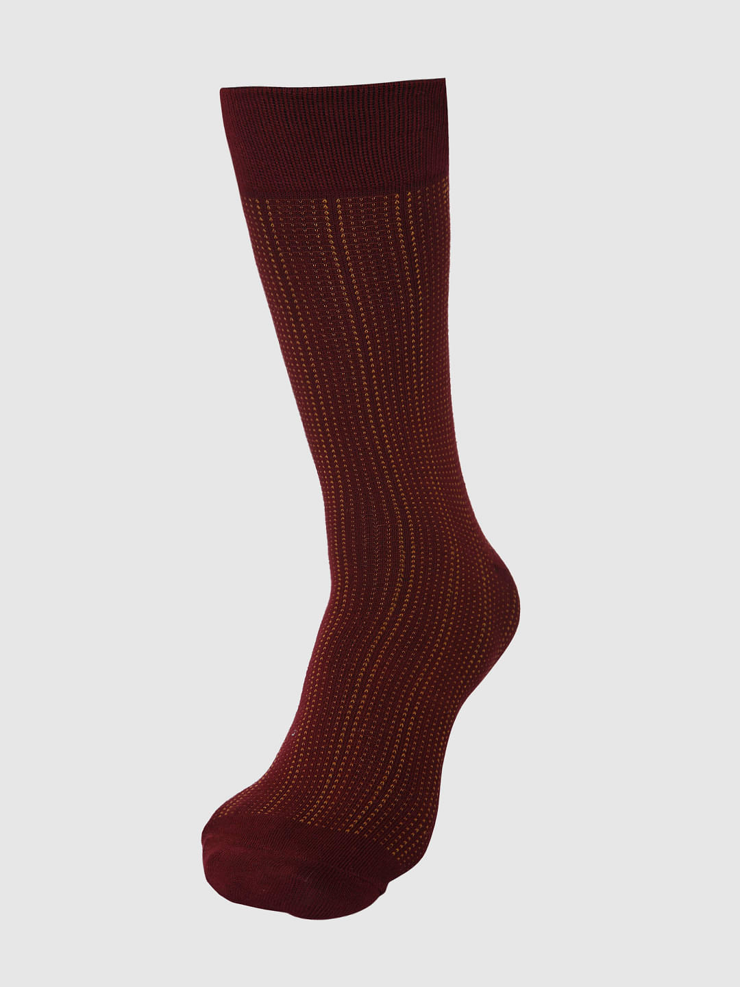 Red Printed Mid Calf Length Socks