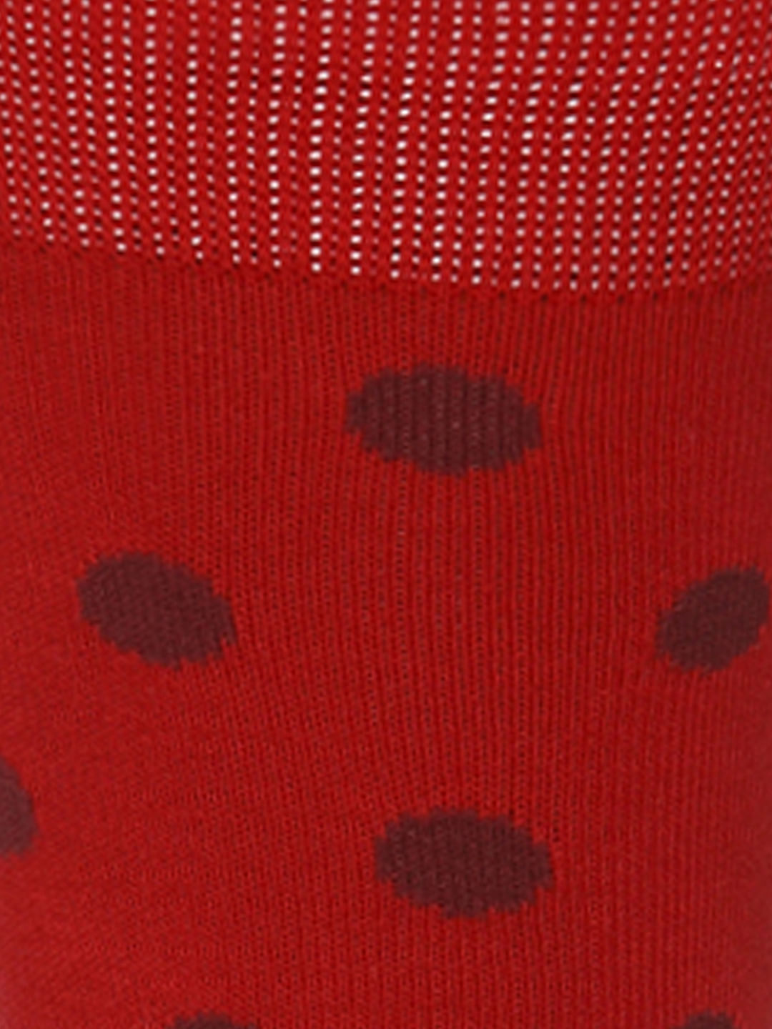 Red Polka Dot Print Mid Calf Length Socks