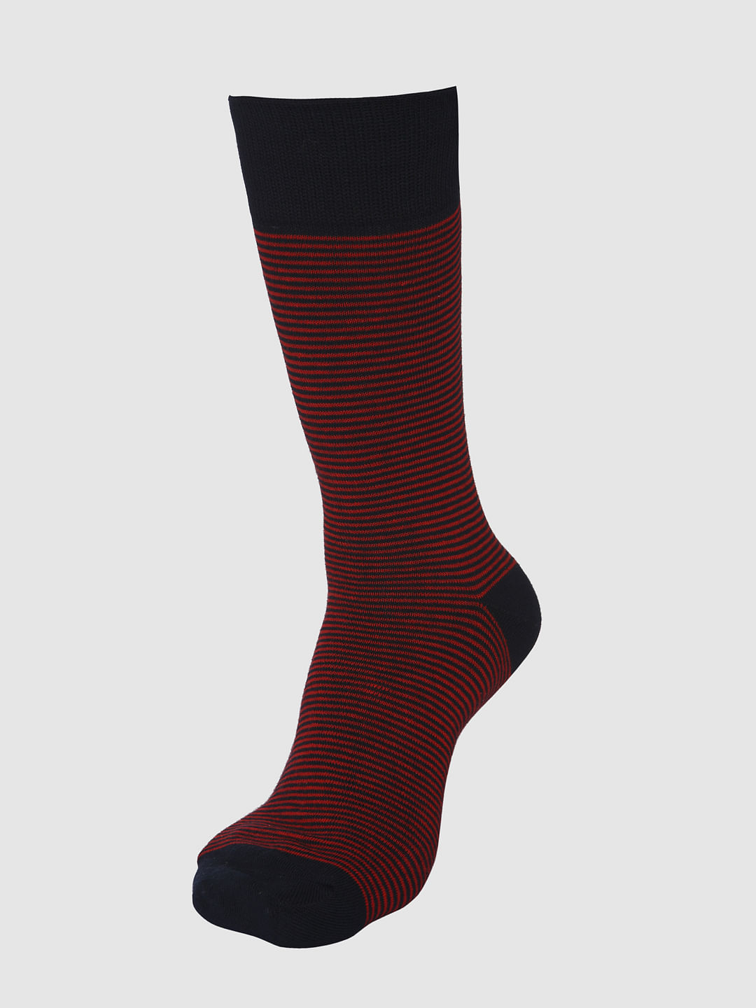 Red Striped Mid Calf Length Socks