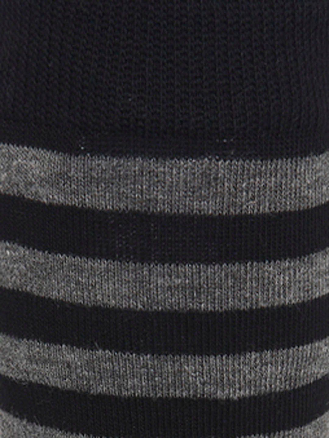 Black Striped Mid Calf Length Socks