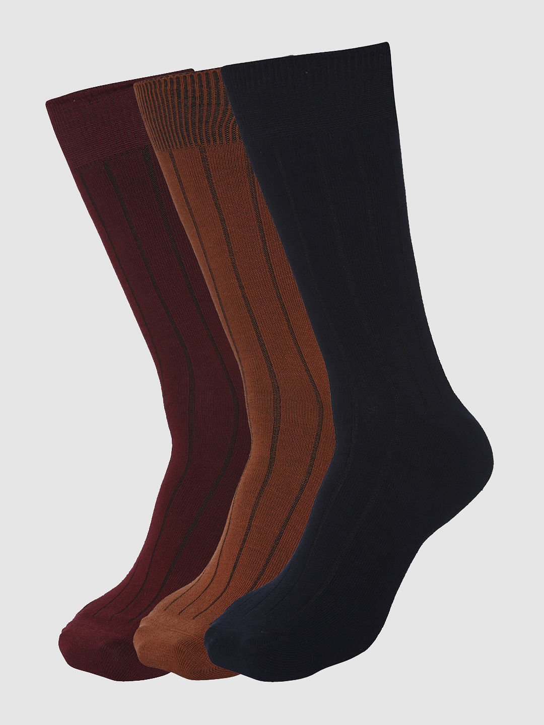 Pack Of Three Mid Calf Length Socks