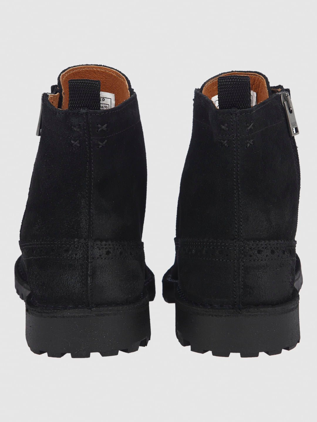 Black Brogue Suede Boots