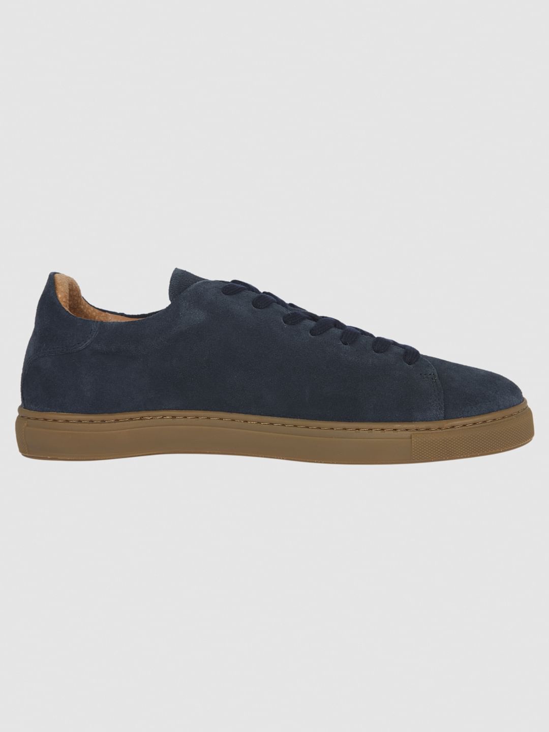 Navy Blue Suede Sneakers