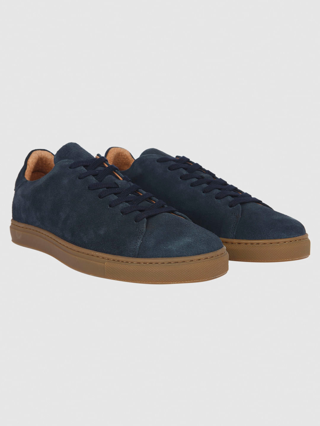 Navy Blue Suede Sneakers