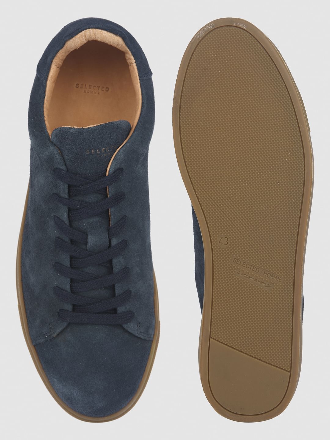 Navy Blue Suede Sneakers
