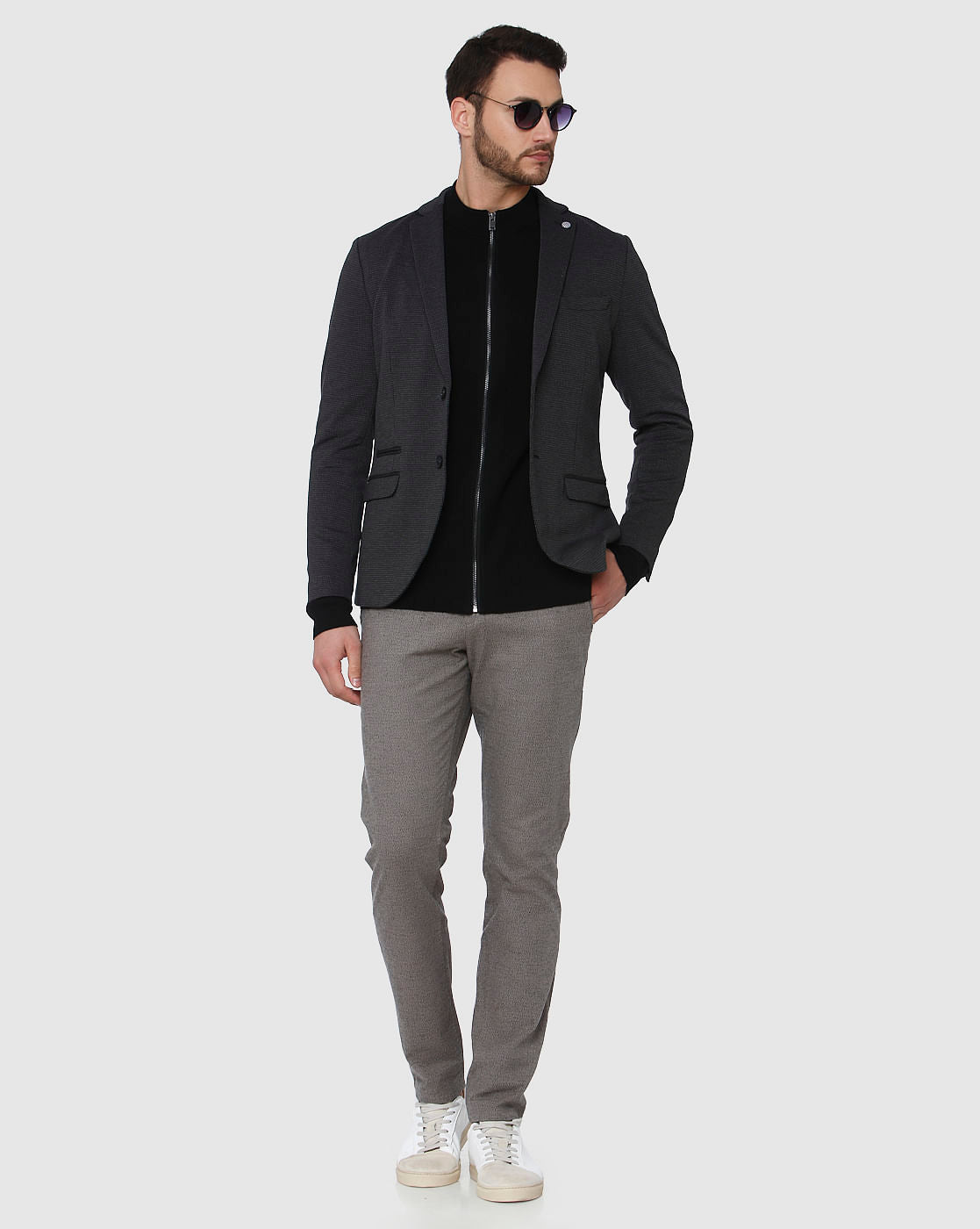 Black Zip Up Cardigan