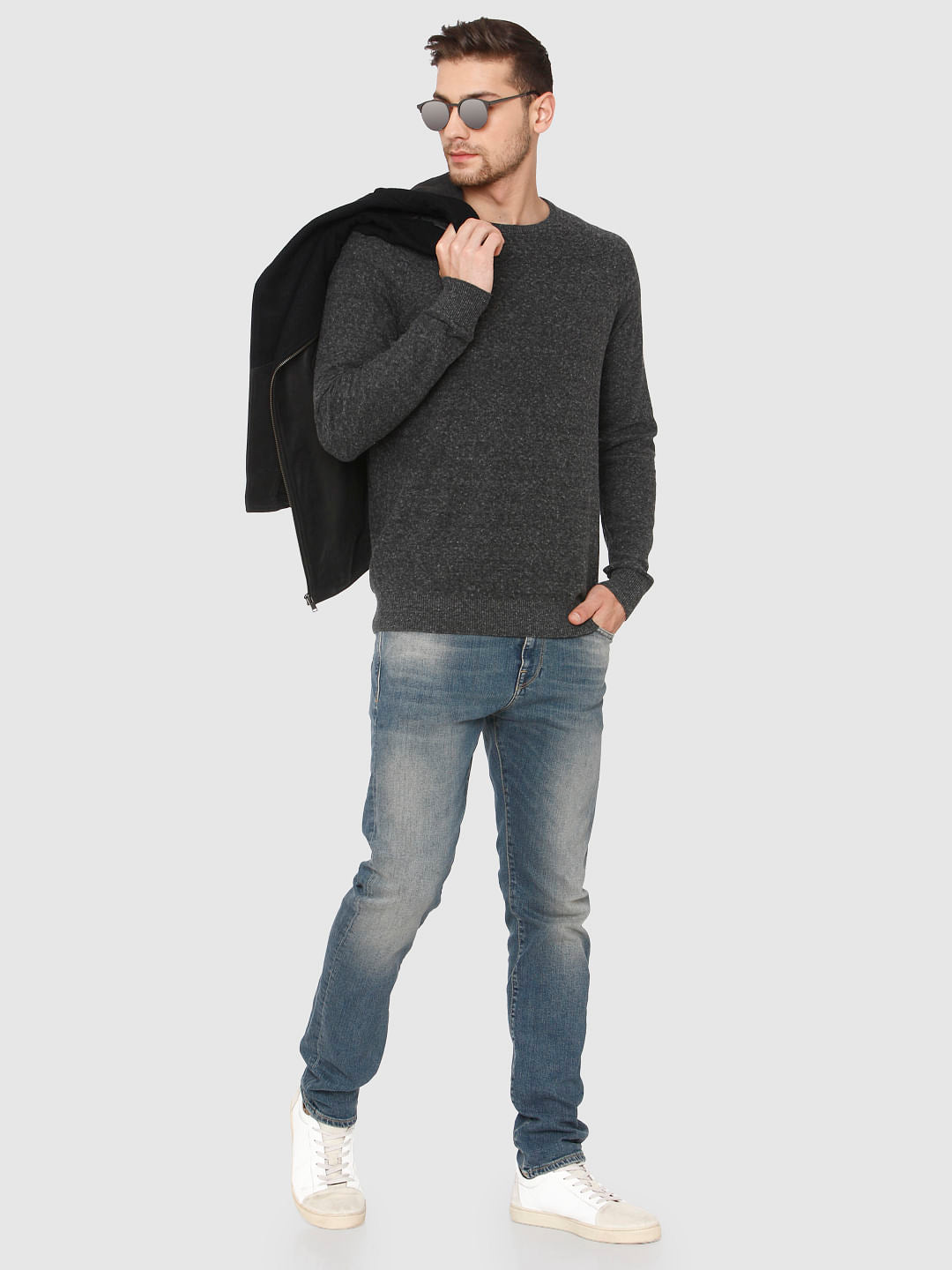 Black Crew Neck Pullover