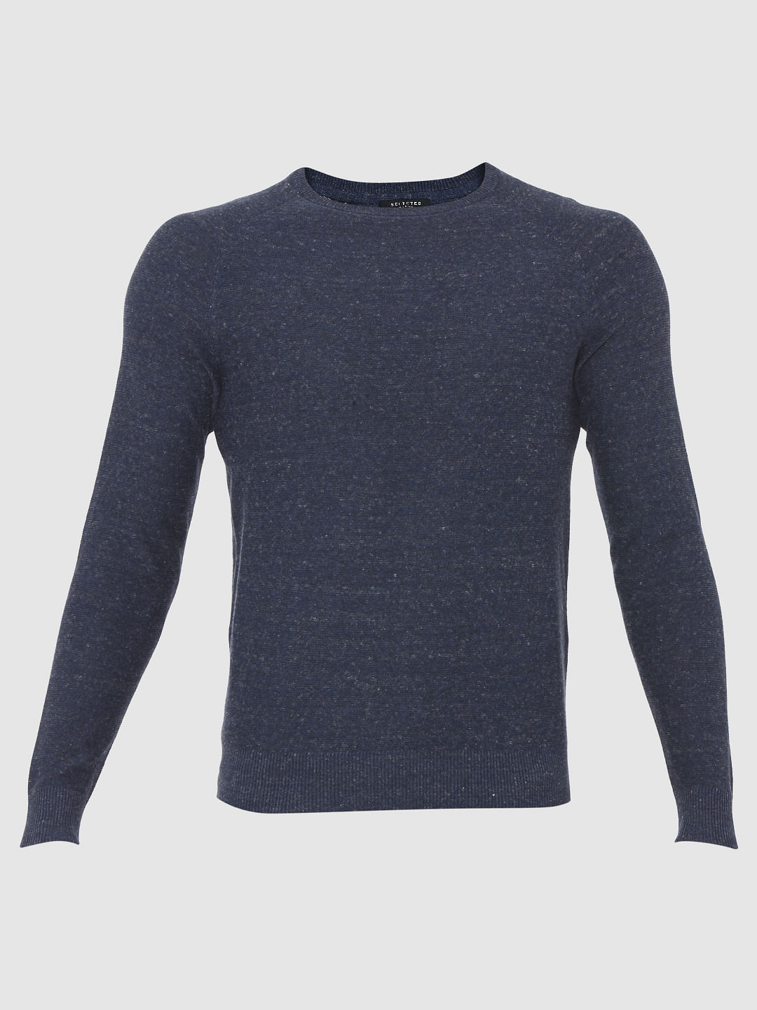 Blue Crew Neck Pullover