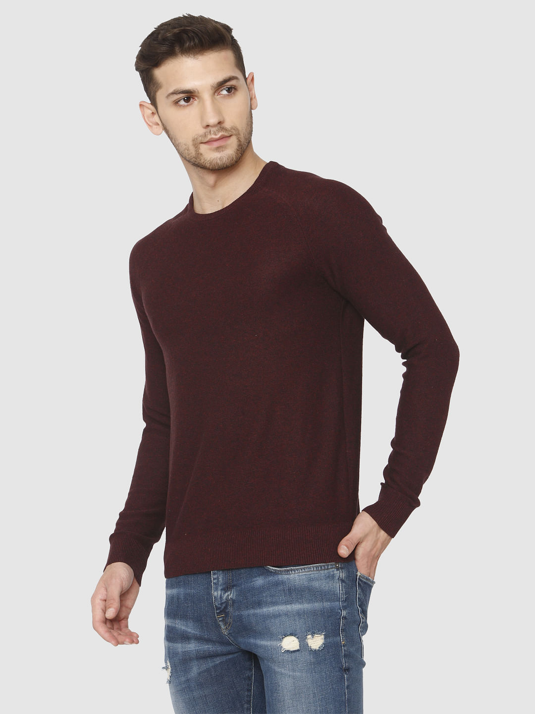 Red Crew Neck Pullover