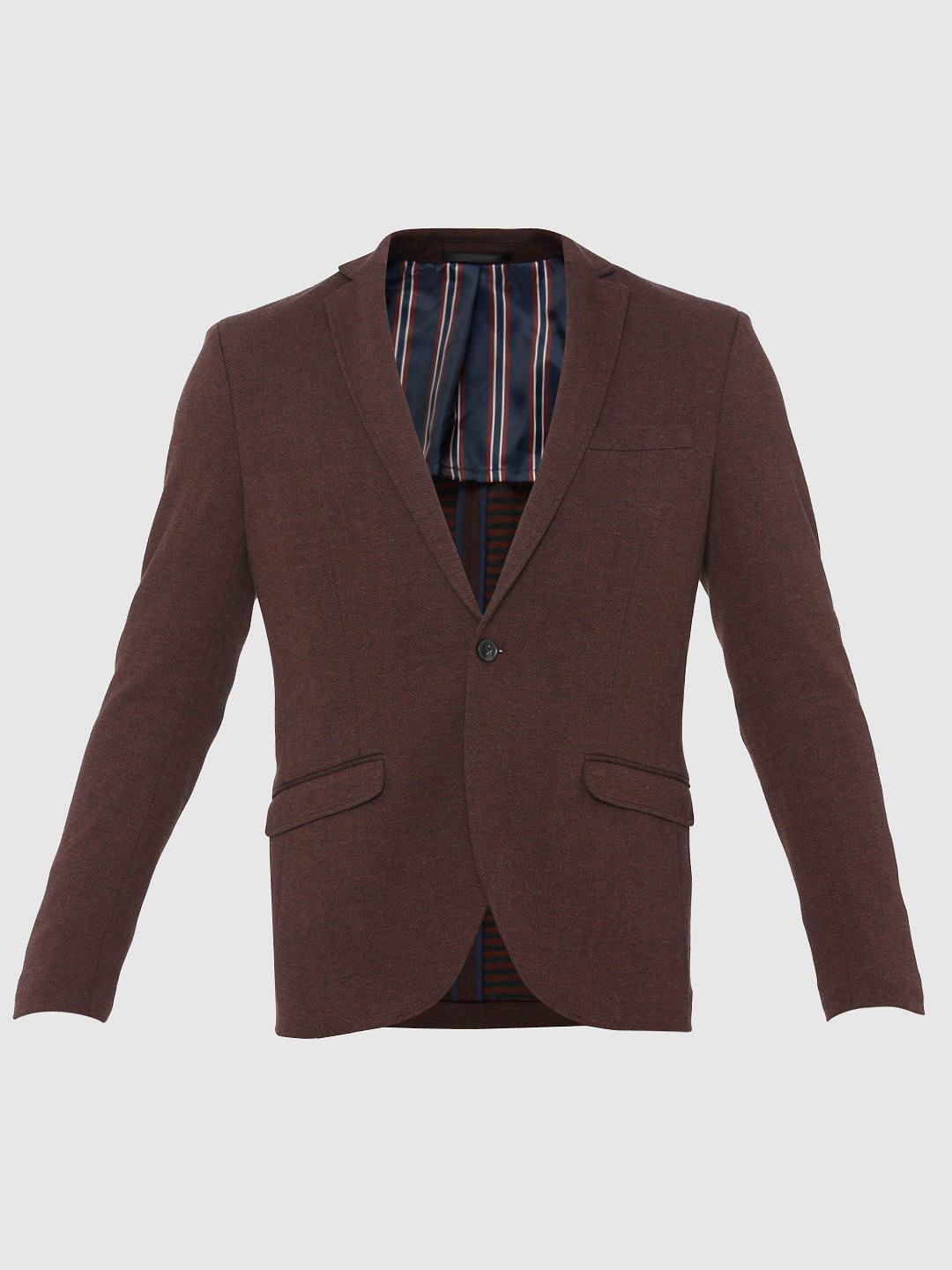 Dark Brown Single Button Formal Blazer