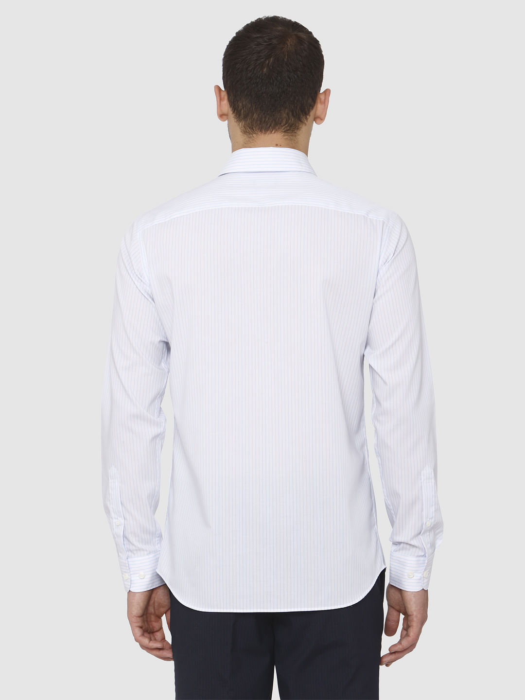 Blue Striped Full Sleeves Shirt