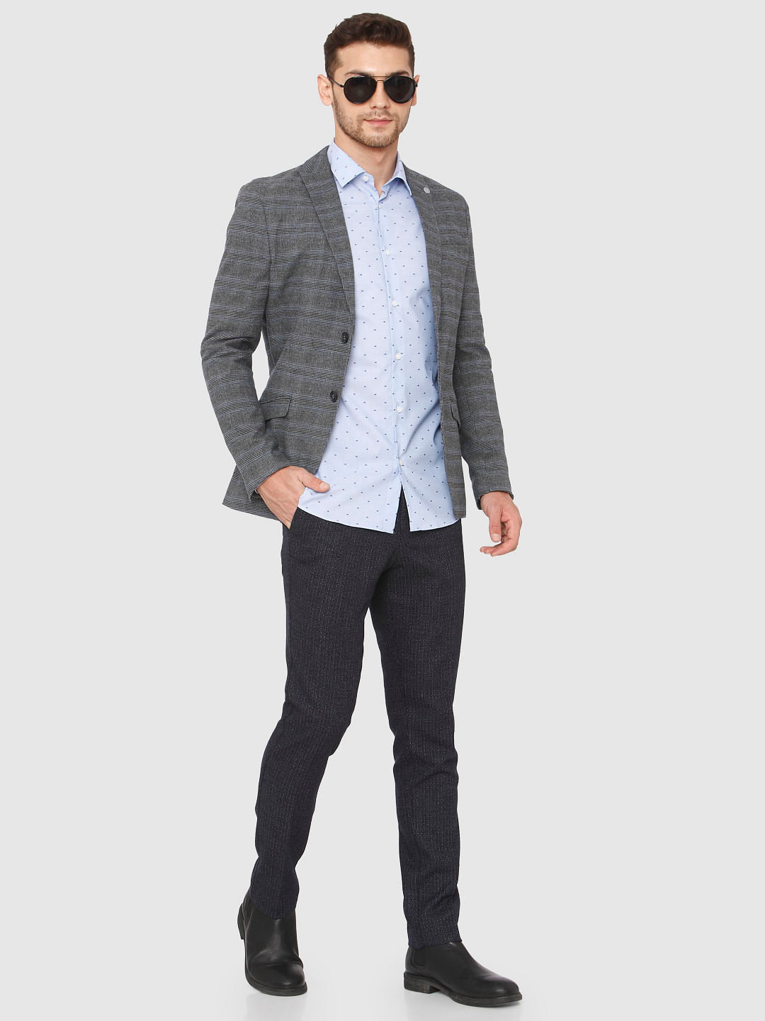 Light Blue Dobby Full Sleeves Shirt