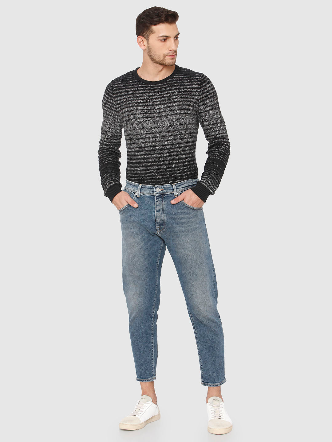 Light Blue Cropped Aldo Regular Fit Jeans