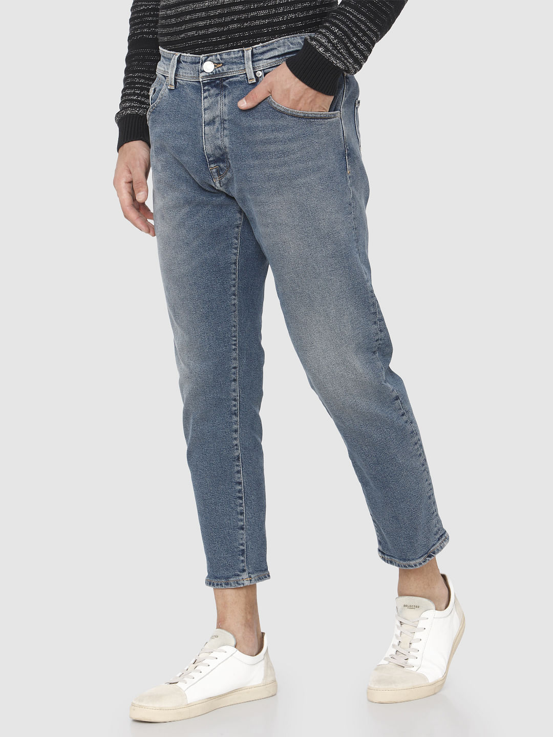 Light Blue Cropped Aldo Regular Fit Jeans